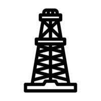 Öl Bohrturm Petroleum Ingenieur Linie Symbol Vektor Illustration