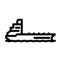 Öl Tanker Schiff Petroleum Ingenieur Linie Symbol Vektor Illustration