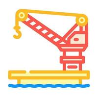Öl rig Kran Petroleum Ingenieur Farbe Symbol Vektor Illustration