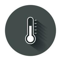 Thermometer Symbol. Tor eben Vektor Illustration mit lange Schatten.