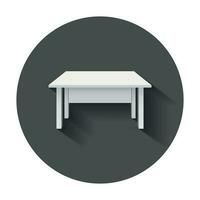 Vektor Tabelle zum Objekt Präsentation. leeren Weiß oben Tabelle mit lange Schatten.