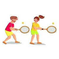 Spiel Kind Tennis Vektor
