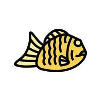 Taiyaki japanisch Essen Farbe Symbol Vektor Illustration