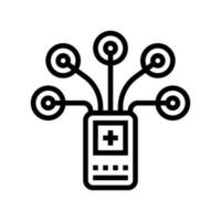 biomedizinisch Sensor Linie Symbol Vektor Illustration