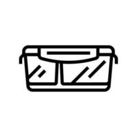 Mittagessen Box Glas Container Linie Symbol Vektor Illustration