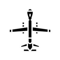 unbemannt Antenne Fahrzeug Luftfahrt Ingenieur Glyphe Symbol Vektor Illustration