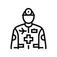 Luft- und Raumfahrt Medizin Luftfahrt Ingenieur Linie Symbol Vektor Illustration