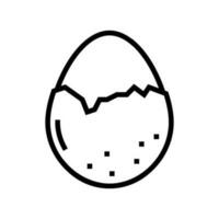 kokt ägg kyckling bruka mat linje ikon vektor illustration