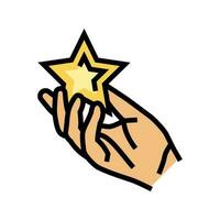 Hand halten Star Farbe Symbol Vektor Illustration