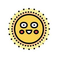 Sonne leuchtenden Lächeln Charakter Farbe Symbol Vektor Illustration