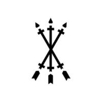 Pfeil tätowieren Kunst Jahrgang Glyphe Symbol Vektor Illustration