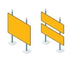 Straßenschilder isometrisches Set Straßenobjekt für Autobahn vektor