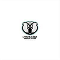 Schnee Grizzly Logo Spielen Esport Design vektor