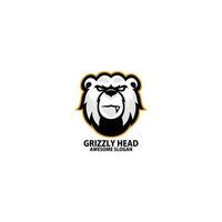 Grizzly Kopf Logo Design Spielen Maskottchen vektor