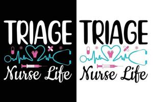 Krankenschwester Typografie T-Shirt Design vektor