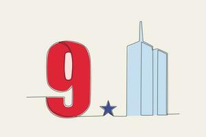 Färg illustration av en wtc torn 911 inträffade vektor