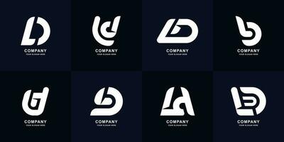 samling brev ld eller dl monogram logotyp design vektor
