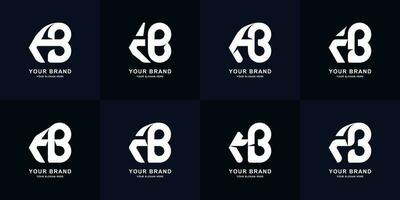 samling brev ab eller hb monogram logotyp design vektor