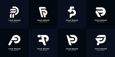 samling brev fp eller pf monogram logotyp design vektor