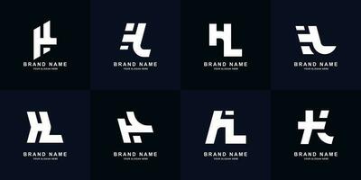 Sammlung Brief hl oder lh Monogramm Logo Design vektor