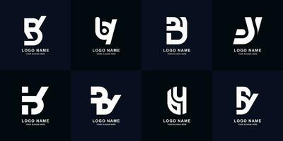 Sammlung Brief durch oder yb Monogramm Logo Design vektor