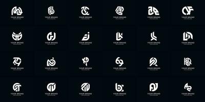 samling full uppsättning abstrakt kombinera brev en - z monogram logotyp design vektor