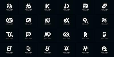 samling full uppsättning abstrakt kombinera brev en - z monogram logotyp design vektor