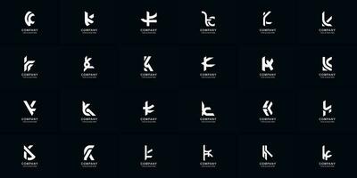 samling full uppsättning abstrakt brev k monogram logotyp design vektor