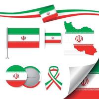 iranische flagge mit elementen vektor