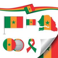 senegal flagga med element vektor