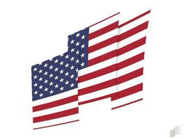 USA Flagge im ein abstrakt zerrissen Design. modern Design von das USA Flagge. vektor