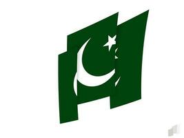 pakistan flagga i ett abstrakt rev design. modern design av de pakistan flagga. vektor