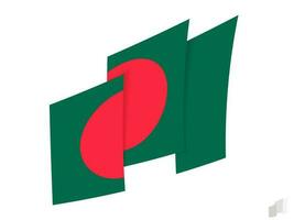 Bangladesch Flagge im ein abstrakt zerrissen Design. modern Design von das Bangladesch Flagge. vektor