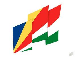 Seychellen Flagge im ein abstrakt zerrissen Design. modern Design von das Seychellen Flagge. vektor