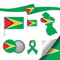 Guyana-Flagge mit Elementen vektor