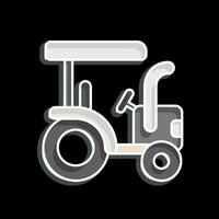 ikon traktor. relaterad till lantbruk symbol. glansig stil. enkel design redigerbar. enkel illustration vektor