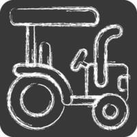 ikon traktor. relaterad till lantbruk symbol. krita stil. enkel design redigerbar. enkel illustration vektor