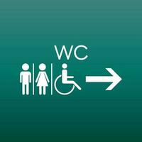 toalett, toalett platt vektor ikon . män och kvinnor tecken för toalett på grön bakgrund.