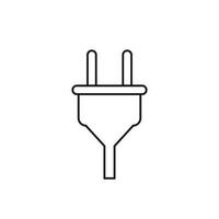 Stecker Vektor Symbol im Linie Stil. Leistung Draht Kabel eben Illustration.