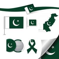 Pakistanische Flagge mit Elementen vektor