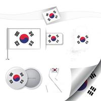 Südkorea-Flagge mit Elementen vektor