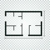Haus planen einfach eben Symbol. Vektor Illustration auf Weiß Hintergrund.