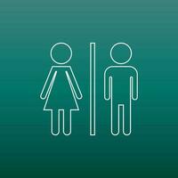 Toilette, Toilette Linie Vektor Symbol . Männer und Frauen Zeichen zum Toilette auf Grün Hintergrund.