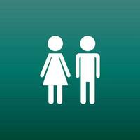Vektor Mann und Frau Symbol auf Grün Hintergrund. modern eben Piktogramm. einfach eben Symbol zum Netz Seite? ˅ Design.