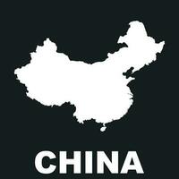 China Karte. eben Vektor Illustration auf schwarz Hintergrund