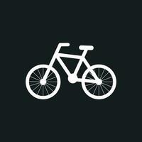 Fahrrad Silhouette Symbol auf schwarz Hintergrund. Fahrrad Vektor Illustration im eben Stil. Symbole zum Design, Webseite.