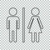 Toilette, Toilette Linie Vektor Symbol . Männer und Frauen Zeichen zum Toilette auf isoliert Hintergrund.