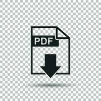 pdf ladda ner vektor ikon. enkel platt piktogram för företag, marknadsföring, internet begrepp. vektor illustration på isolerat bakgrund.