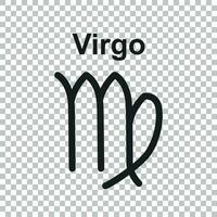 Jungfrun zodiaken tecken. platt astrologi vektor illustration på vit bakgrund.