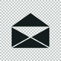 Mail Briefumschlag Symbol Vektor auf isoliert Hintergrund. Symbole von Email eben Vektor Illustration.